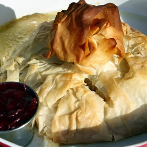 “Spotlight” Phyllo Baked Brie with Maple Syrup