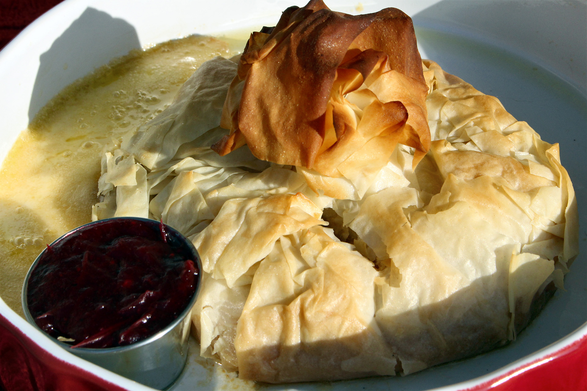 “Spotlight” Phyllo Baked Brie with Maple Syrup