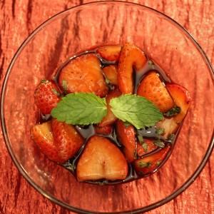 “Held My Own (thank goodness)” Minted Balsamic Strawberries