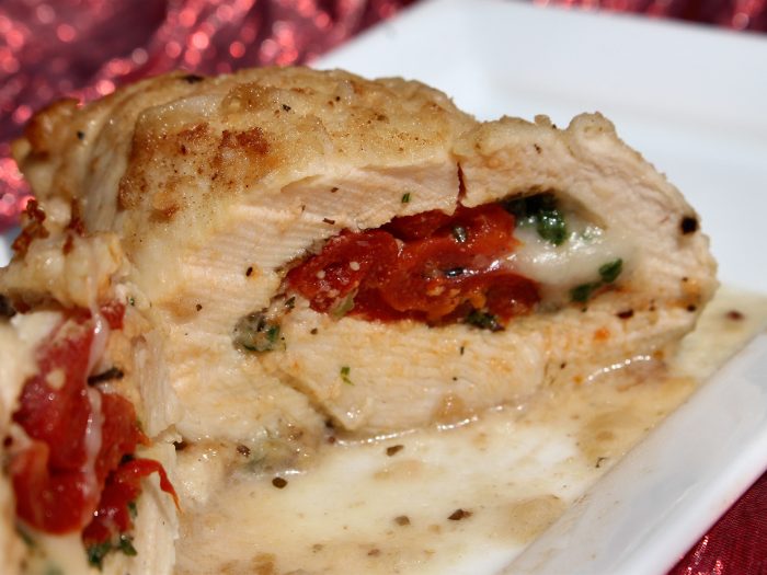 “If Ya Got It, Flaunt It” Stuffed Chicken Valentino In Champagne Mushroom Sauce
