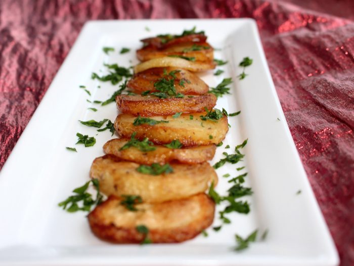 “Did I Mention That I’m a Chef, I Love Dogs & Cats and I Sew?” Herb Roasted Chateau Potatoes