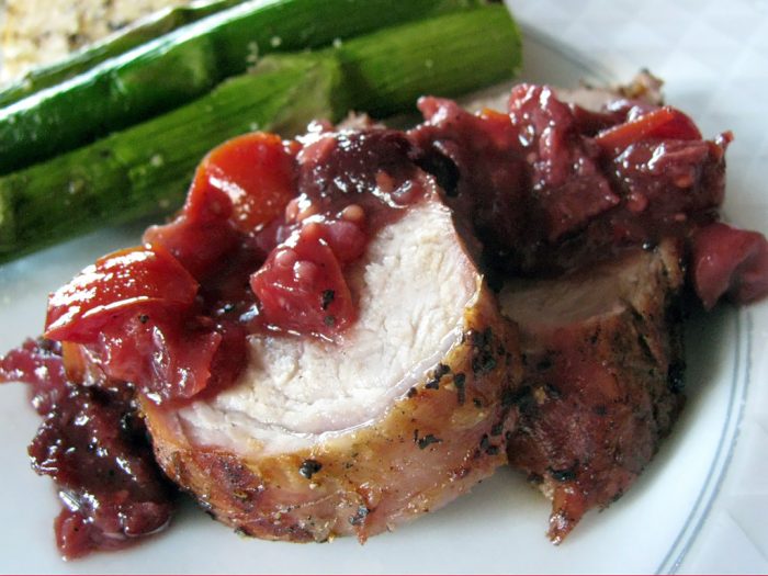 Mediterranean Roasted Pork Tenderloin with Fruit Chutney