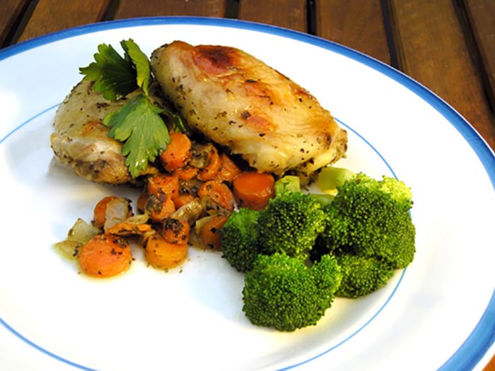 Roasted Spring Chicken in Lemon Sauce