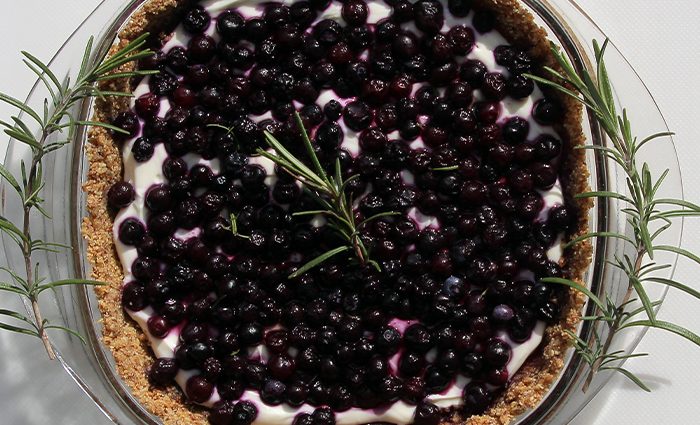 Clarity Blueberry Rosemary Almond-crusted Tart.