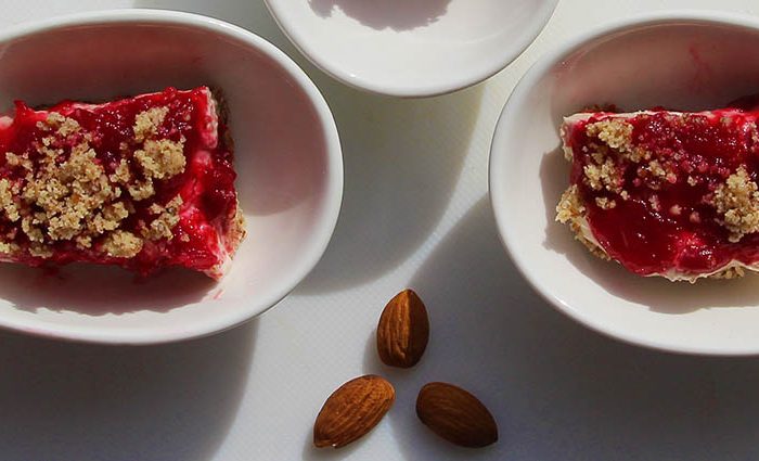 Veg Out Dreamy Vegan Cranberry Cheesecake.